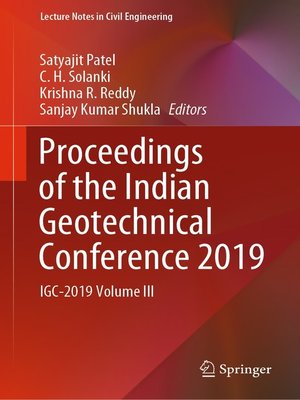 cover image of Proceedings of the Indian Geotechnical Conference 2019